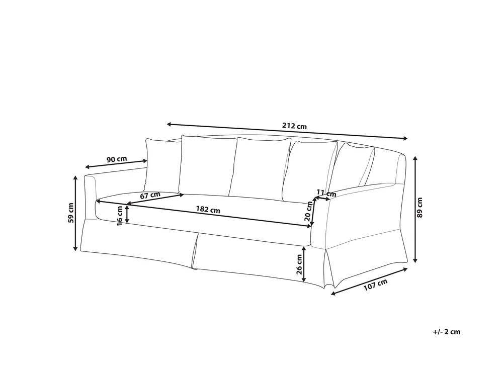 Bezug für 3-Sitzer Sofa GILJA Rot_792578