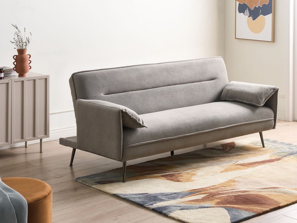 Sofa Bed 3 Seater VAYLA Fabric Grey