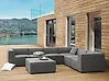 Garten Ecksofa mit Ottomane 7-Sitzer AREZZO modular Grau linksseitig