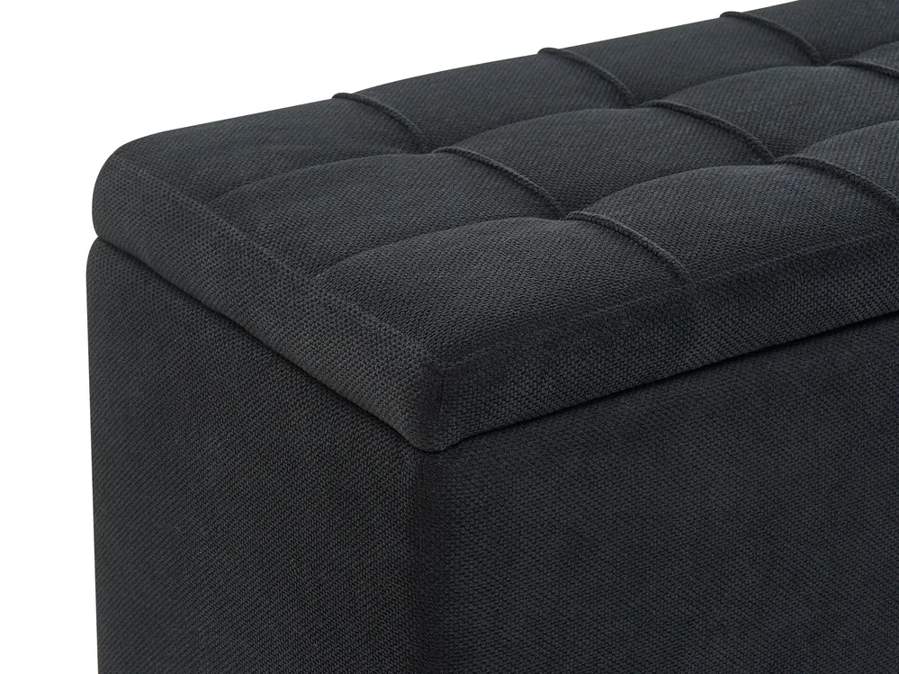 Ottomane mit Stauraum OREM Stoff 100 cm Schwarz_1058940
