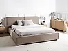 Bett mit Lattenrost Stoff LINARDS 160 x 200 cm Taupe