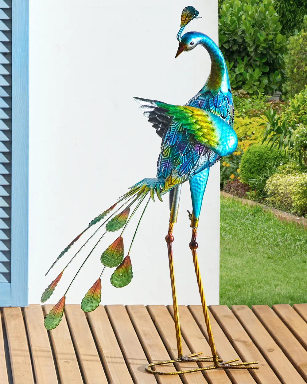 Gartenskulptur PEACOCK Blau