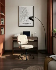 Schreibtischstuhl PAWNEE Stoff Hellbeige_1065710