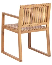 Set mit 2 Stühlen und Sitzkissen SASSARI PREMIUM zertifiziertes Akazienholz Hellgrau_991256