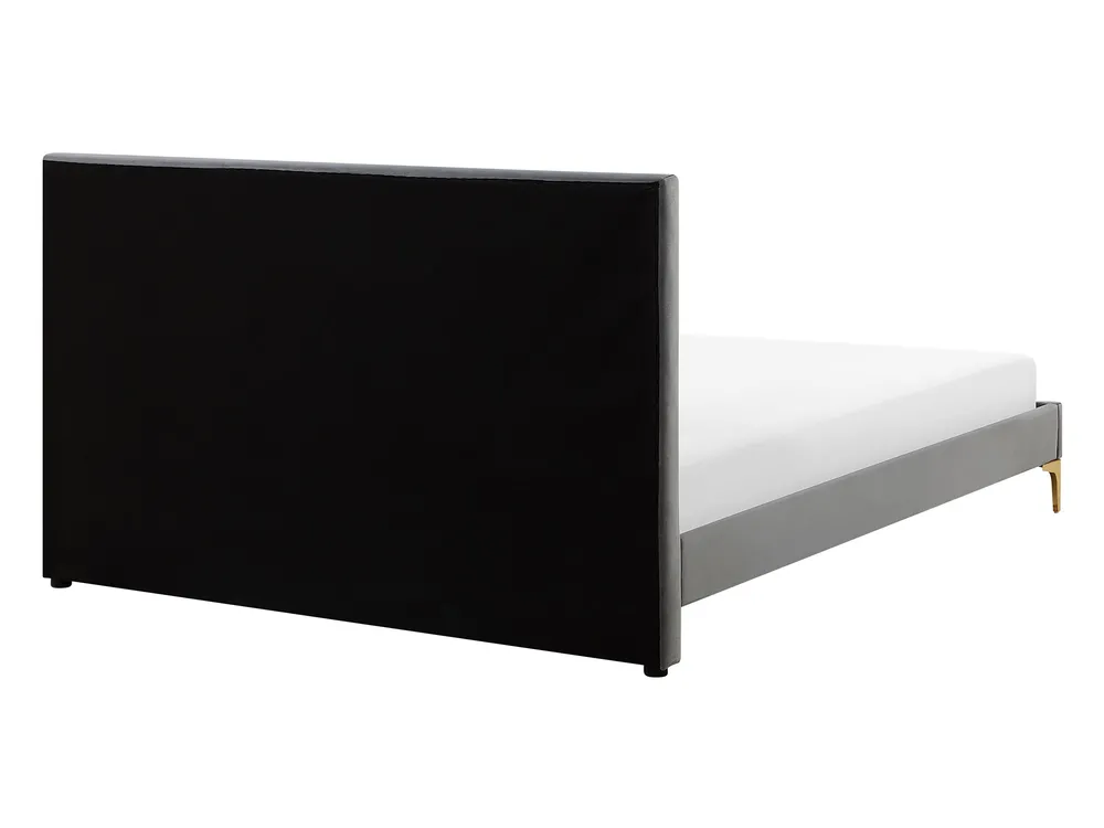 Bed Velvet LIMOUX 140 x 200 cm (EU Double) Grey_767421