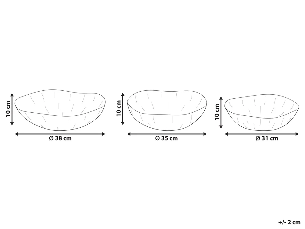 Set of 3 Bowls PINANG Metal Brass_849334