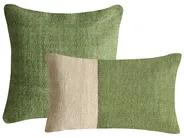 Set of 2 Decorative Cushions ANISOPTERA 30 x 50 cm 45 x 45 cm Cotton Green Solid_1039144