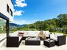 Lounge Set mit Tisch 8-Sitzer XXL modular Polyrattan Dunkelbraun rechtsseitig