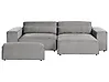 Modul Ecksofa 3-Sitzer HELLNAR mit Ottomane Stoff Grau linksseitig