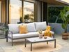 Gartensofa 3-Sitzer KIATO Metall Hellgrau