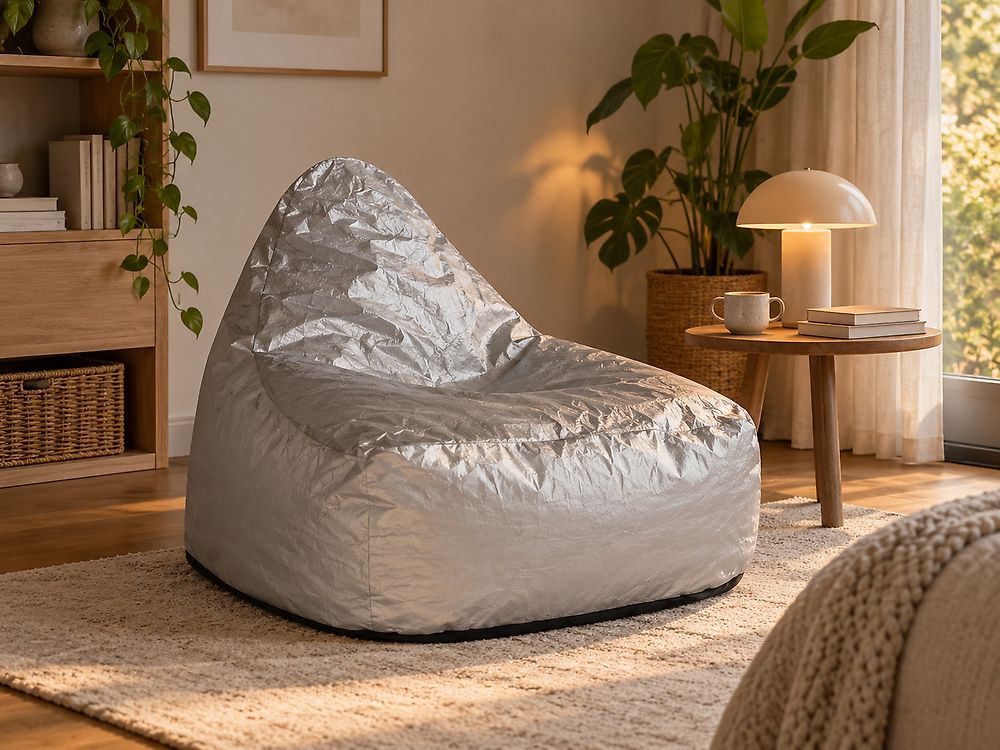 Bean Bag 200 L DROP 63 cm 75 cm Silver