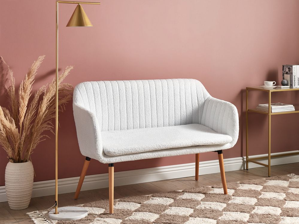 Dining Bench 2 Seater TABY Boucle Off-White