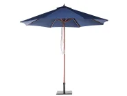 Gartenmöbel Set 6-Sitzer AMANTEA mit Schirm Akazienholz Blau_880686