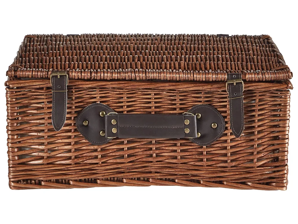 Panier De Pique-Nique En Osier Pour 2 Personnes - Ensemble Complet Avec Couverts Et Accessoires Romantiques