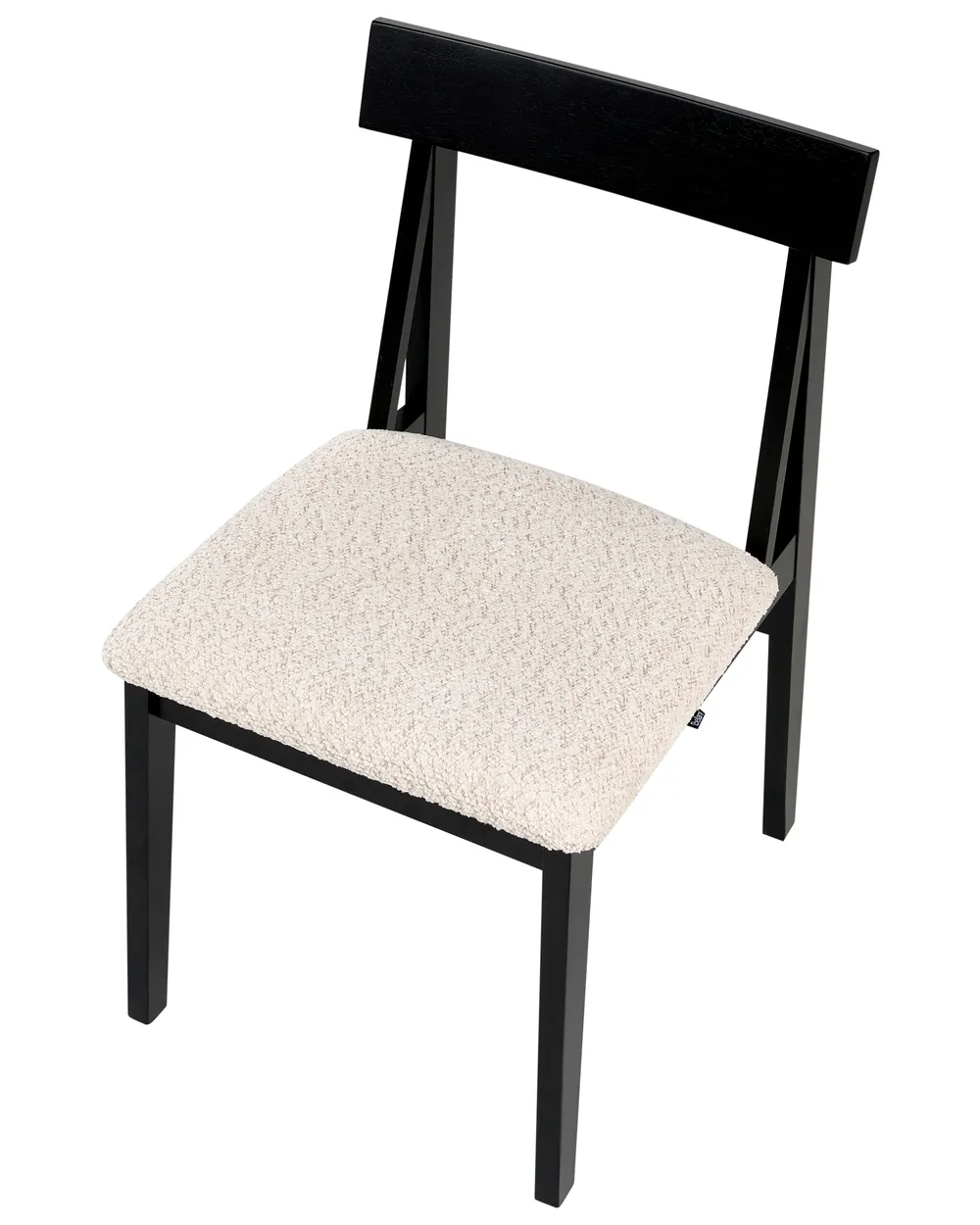 Set of 2 Dining Chairs ISLE Wood Black/ Beige_1006402