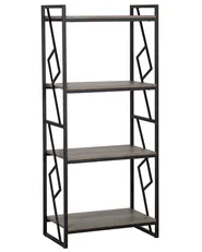 Bücherregal mit 4 Ebenen FORRES 143 cm Braun / Schwarz_726012