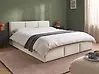 Bett mit Stauraum BOUSSE Stoff Cremeweiß 160 x 200 cm