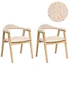 Esszimmerstuhl 2er Set ONECO Holz Hellbraun / Hellbeige