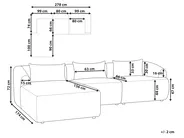 Ecksofa 3-Sitzer SVANSELE Stoff Taupe rechtsseitig_901626