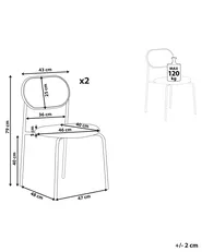 Set of 2 Dining Chairs ADAVER Metal Light Brown_888072