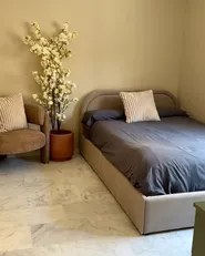 Bett mit Stauraum QUILLIEN Chenillegewebe Taupe 140 x 200 cm_1076646