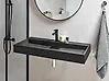 Hängewaschbecken QUENKO 100 x 46 cm Mineralguss Schwarz