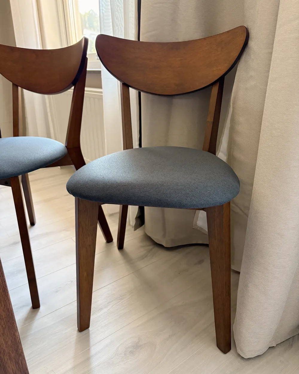 Set of 2 Dining Chairs ERIE Wood Dark Brown/ Grey_1022316