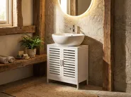 Waschbeckenunterschrank MISSOULA 60 cm Bambus Weiß_1031762