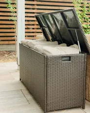 Aufbewahrungsbox MODENA 126 cm 46 cm Polyrattan Braun_1093249