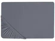 Spannbettlaken JANBU 200 x 200 cm Baumwolle Dunkelgrau_845318