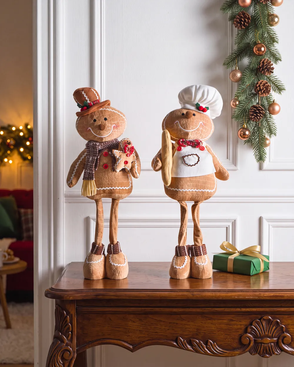 Weihnachtsdekoration 2er Set EIKEREN 55 cm Lebkuchenmann Braun_1093379