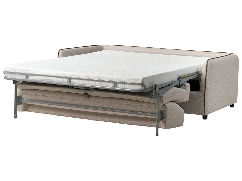 Schlafsofa 2-Sitzer ISHOJ Stoff Hellbeige_939953