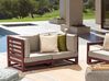 Gartensofa 2-Sitzer TRANI modular Akazienholz Dunkelrot
