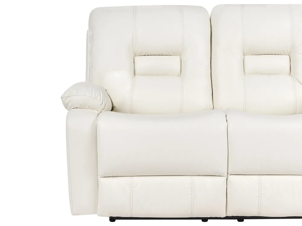 Sofa manuell verstellbar 2-Sitzer BERGEN Kunstleder Weiß_1066412