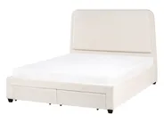 Bed with Storage Drawers SARDENT Boucle Off-White 140 x 200 cm (EU Double)_1009088