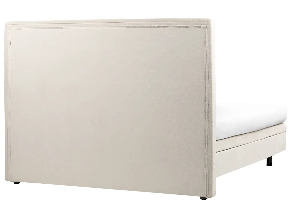 Adjustable Bed Fabric DUKE II 160 x 200 cm (EU King Size) Light Beige_910548