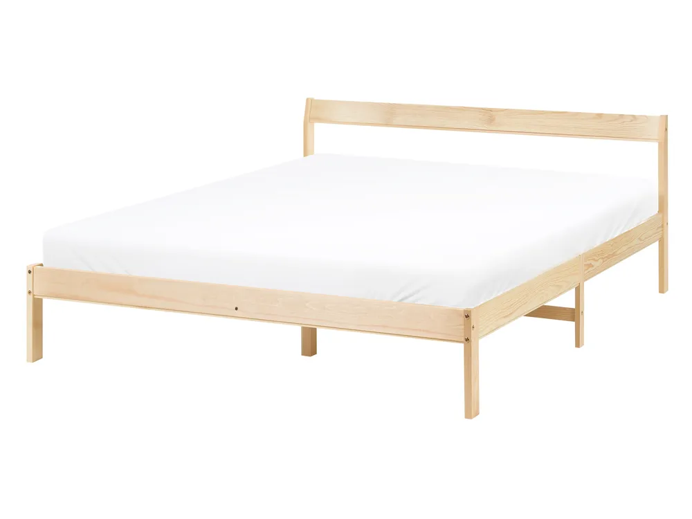 Bett mit Lattenrost Kiefernholz MADONE 140 x 200 cm Hellbraun_1131073