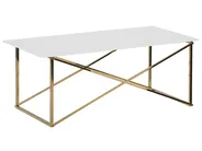 Couchtisch EMPORIA Sicherheitsglas Weiß / Gold_757588
