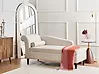 Linksseitige Chaiselongue LUIRO mit Stauraum Samtstoff Beige