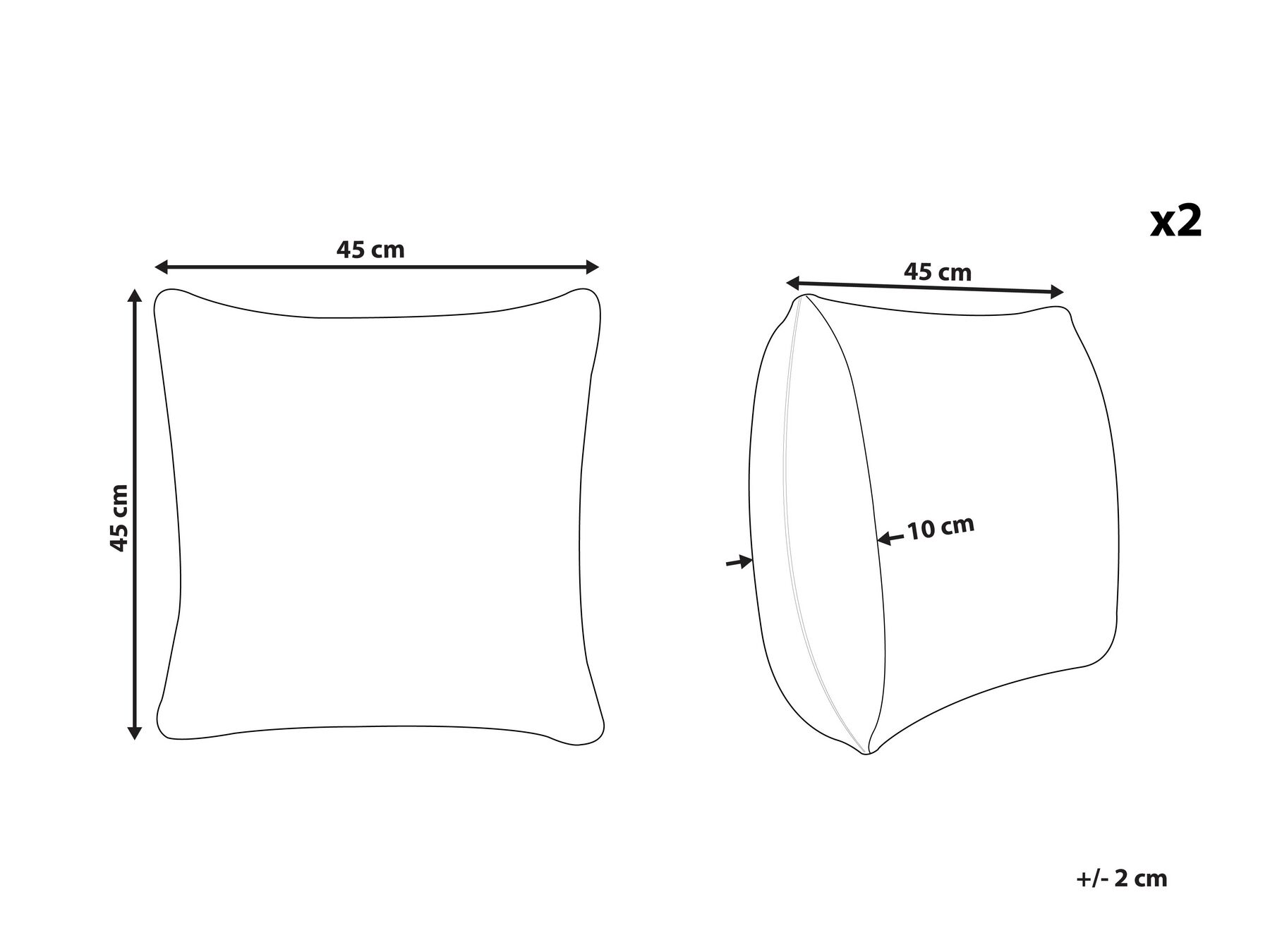 Dekokissen 2er Set FOXTAIL 45 x 45 cm Webpelz Braun Tiermuster_822143