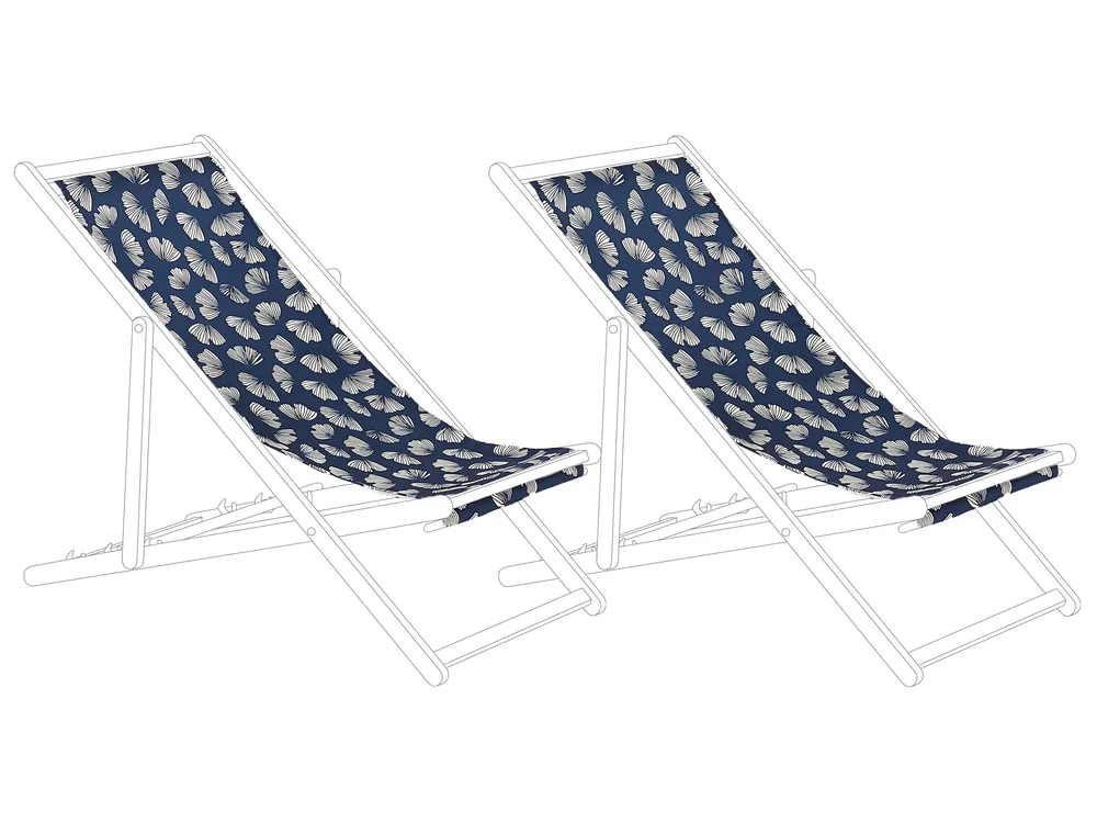 Ersatzstoff für Sonnenliege 2er Set ANZIO/AVELLINO 113 x 44 cm Marineblau