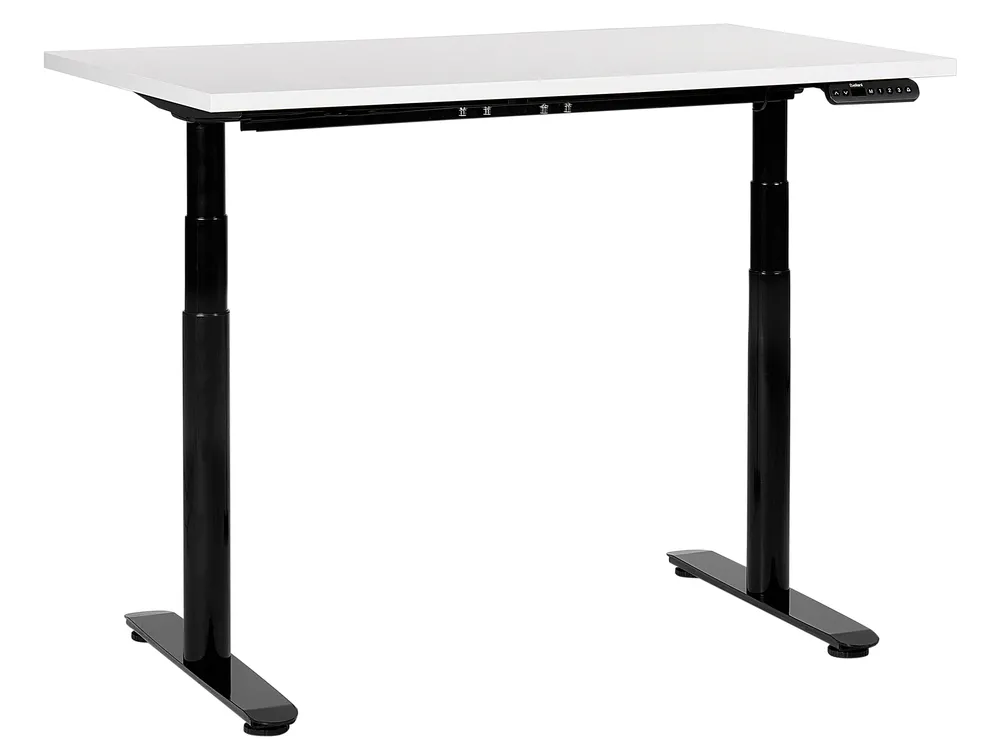 Schreibtisch elektrisch höhenverstellbar DESTINAS 120 cm 72 cm Weiß / Schwarz
