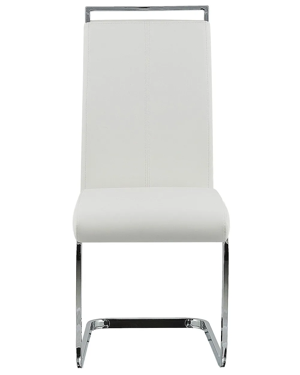 Set of 2 Faux Leather Dining Chairs White GREEDIN_790046