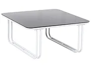 Garden Lounge Set with Table and Ottoman 3 Seater CAMEROTA  Metal White_1159160