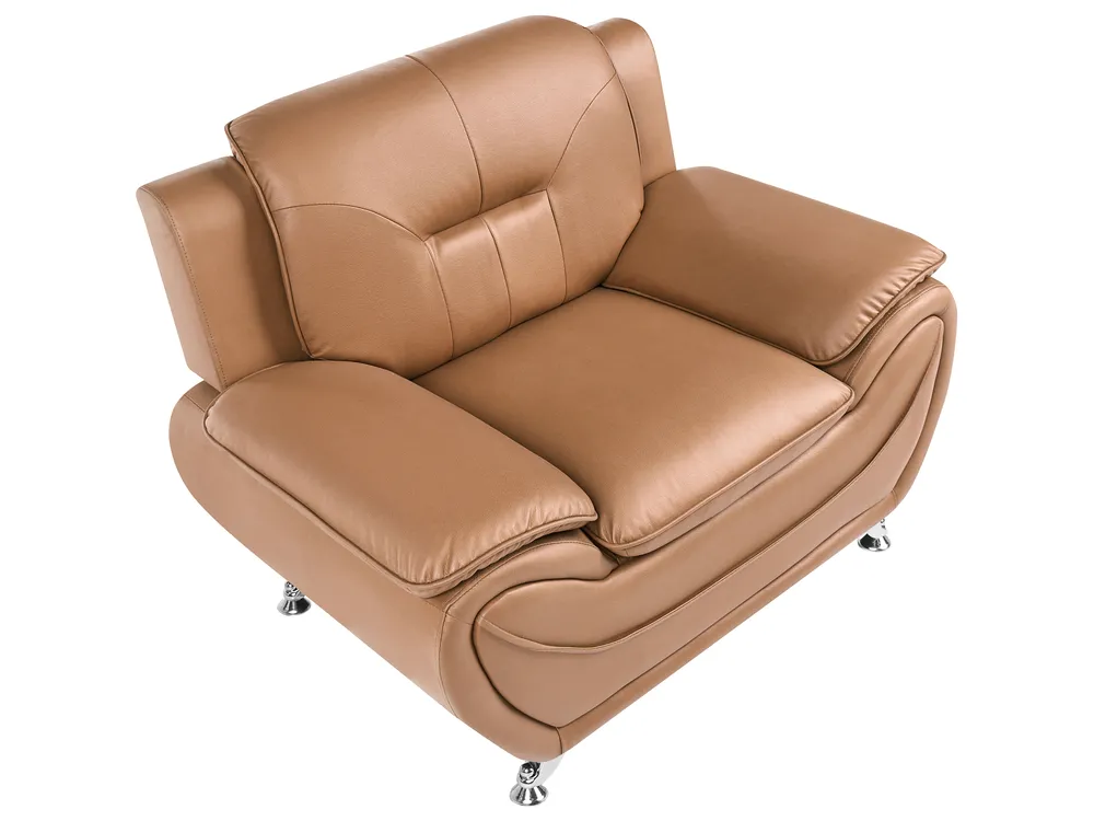 Living Room Set 6 Seater LEIRA Faux Leather Golden Brown_1058434
