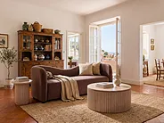 Sofa 3 Seater VELTADA Velvet Dark Brown_1156508