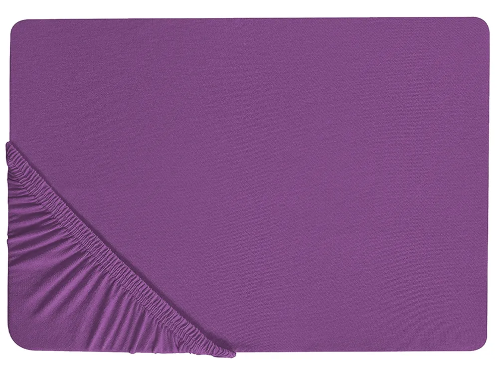 Spannbettlaken JANBU 160 x 200 cm Baumwolle Purpur