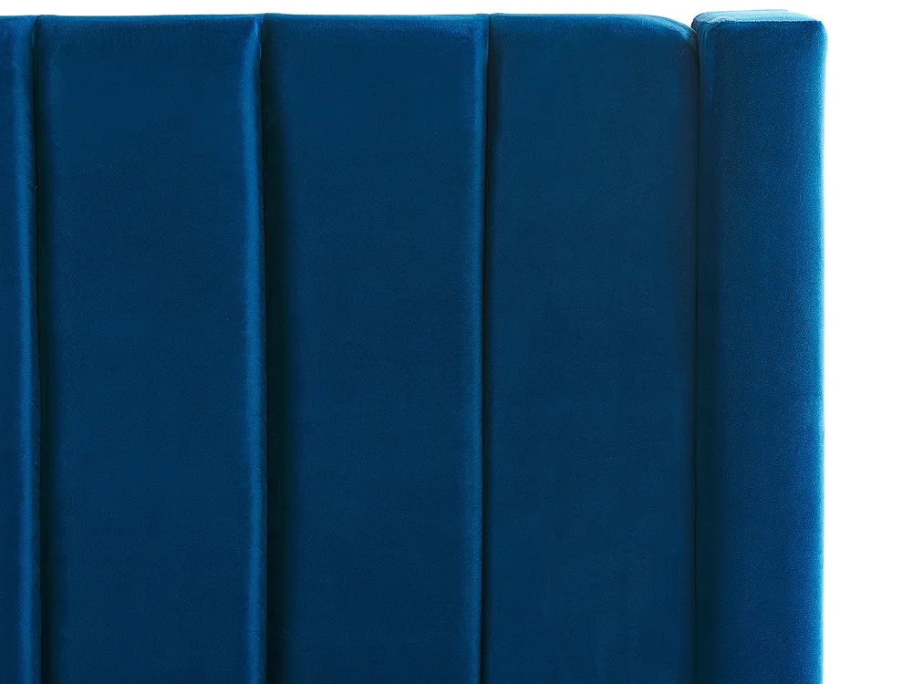Bett mit Stauraumbank NOYERS Samtstoff Marineblau 140 x 200 cm_834692