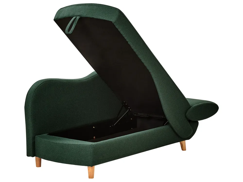 Right-Hand Chaise Longue MERI with Storage Faux Linen Green_937739
