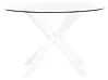 Gartentisch MALETTO 120 cm 120 cm Glas Weiß